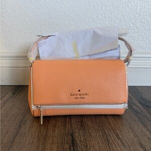 Kate Spade Leila Leather Crossbody Zip Flap Purse